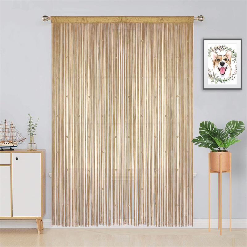 Шторы-нити, блестящие шторы с бахромой для окна 39 X 79 дюймов, разделительная полоса для двери, кисточка для свадьбы, гостиной, ванной, кофейни(шампанское)