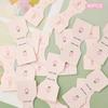 50Pcs Pink Flower Fold Packing Cardboard Display Cards For Handmade Necklace Bracelet Headwear Hairband Retail Hanging Labels