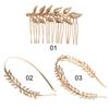 Bridesmaid Headwear Tiara Leaves Hair Bands Bride Headbands Metal Gold Leaf Wedding Hair Crown