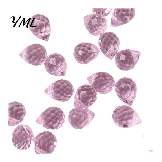 Wedding Craft Accessories Faceted Teardrop Glass Beads, Water Drop Loose Spacer Top Drilled Crystal Beads for Sun Catcher, DIY Necklace Bracelet
