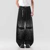 Stylish Embroidered Flared Denim Jeans Men Women Relaxed Fit Wide Leg Straight Cut Casual Pants
