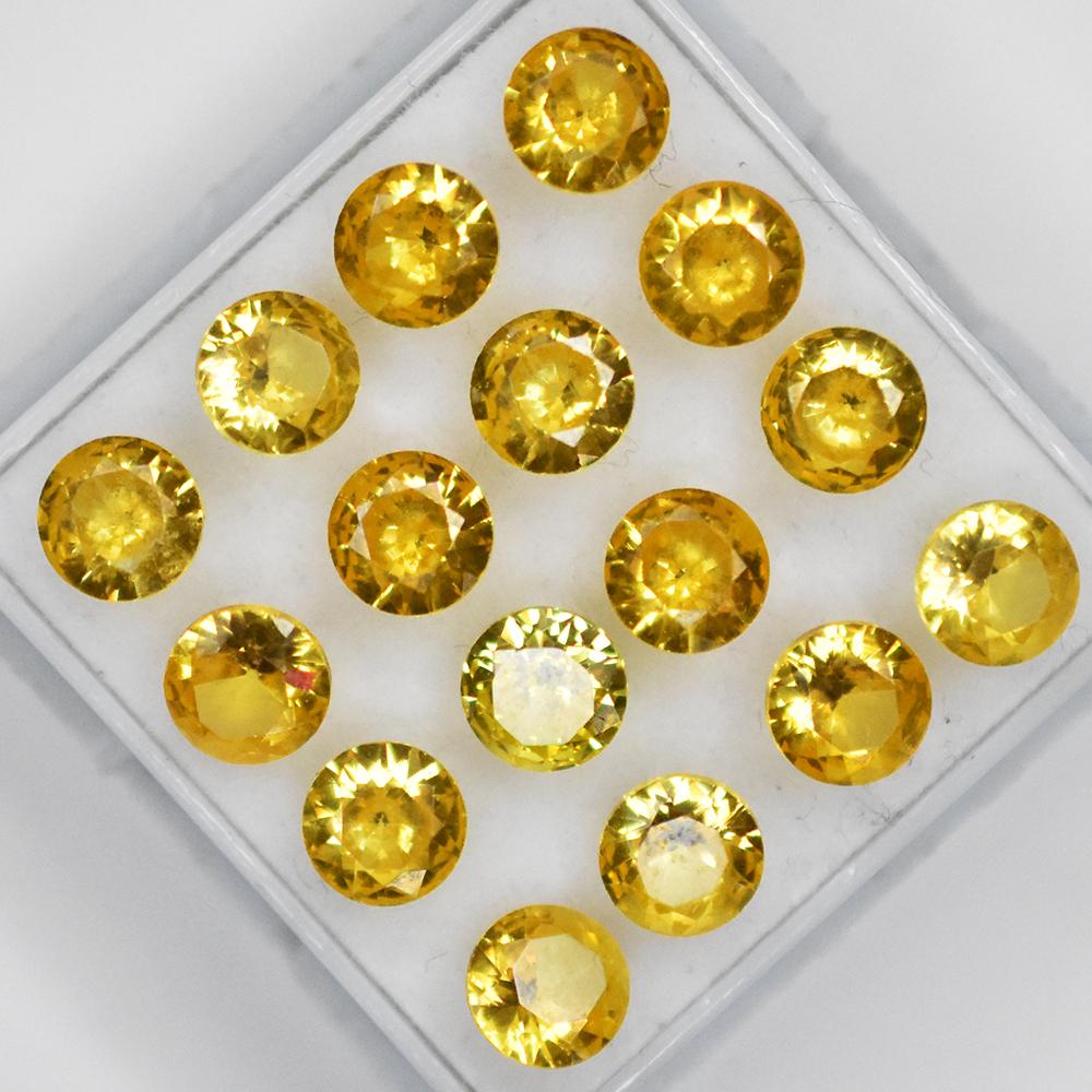 Natural Yellow Sapphire Loose Gemstone 6 pcs Round Cut 5x5 mm Lot September Birthday Birthstone