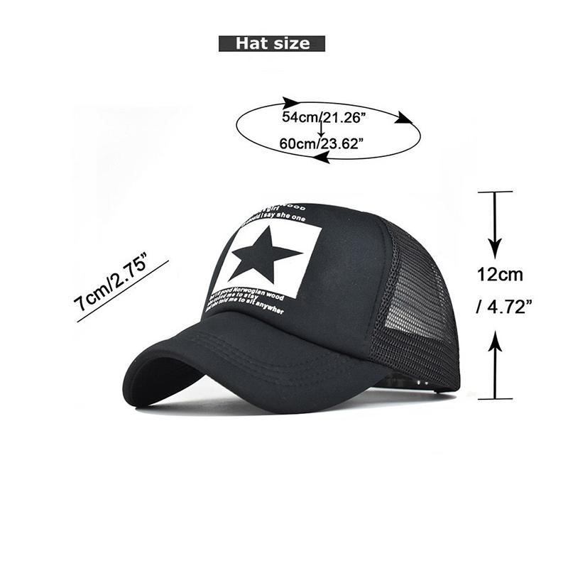 Outdoor Pentagram Baseball Cap Printed Breathable Mesh Cap Adjustable Men And Women