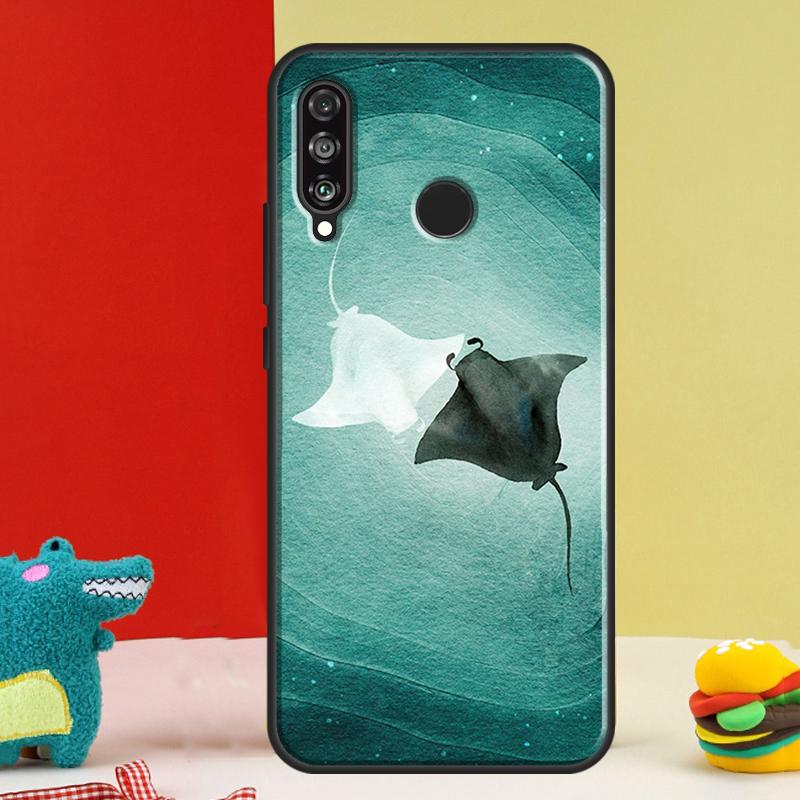 Чехол с рисунком ската для Huawei Nova 12i 12s 11i 5T 9 10 SE Y91 Y90 Y60 Y70 Y72 Y61 P60 Pro P20 P40 P30 Lite
