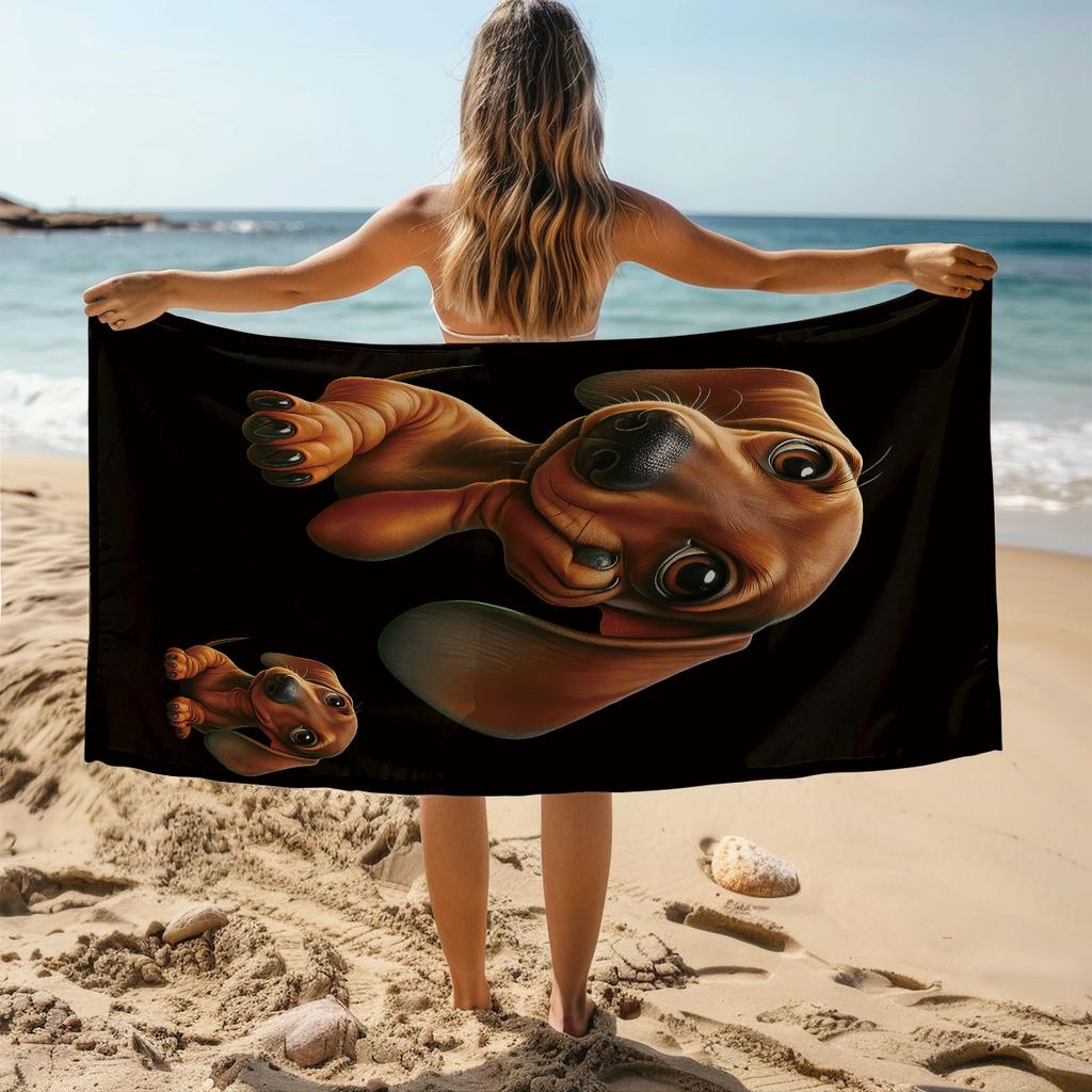 1pc dog Print towel Sports Quick-Drying Super Absorbent Camping Towel Super Soft Lightweight Gym Swimming Yoga Beach Towel