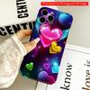 2DFlat Glowing Hearts Galaxy Phone Case All inclusive film hard iPhone case, compatible with iPhone 18 Pro Max 17 16 15 14 13 12 11