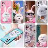 Cartoon Rabbit Phone Case For Xiaomi Redmi Note 7 8 9 10 Lite 11 11E 11T 12 Pro 11S 4G 10T 5G 8T 9S 10S Soft TPU Black Cover