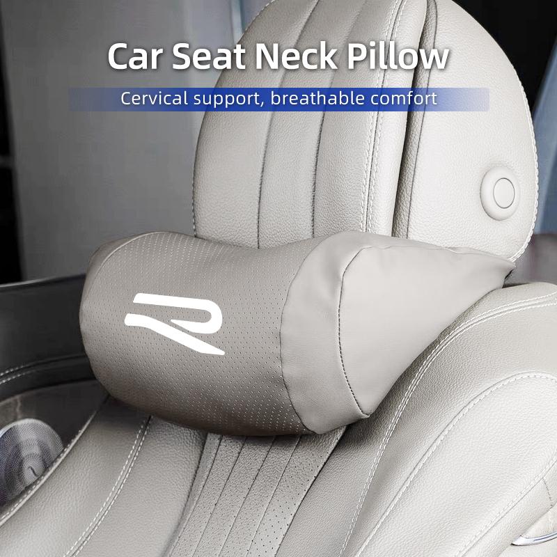UDXKW1 Car Headrest Breathable Seat Pillow Leather Neck Support Accessories For VW T-ROC Golf GTI Polo Passat Scirocco Tiguan Jetta