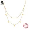ORSA JEWELS Серебряная layered цепочка 925 пробы Модная Повседневная Сочетаемая Элегантность Двойная цепочка Украшение Подарок День Святого Валентина BQN21
