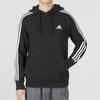 adidas Мужская толстовка с капюшоном на молнии во всю длину, 3 полоски, черная IC0435