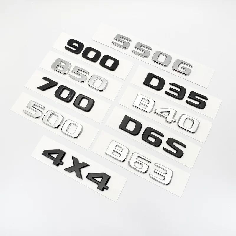 Silver Black Letters 550G 4X4 850 550 D35 B40 D6S B63 Emblem for Mercedes Benz Brabus G Car Trunk Rear W463 W464 Logo Sticker AU1