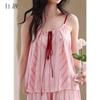 Xuan Liang Pajamas Women's Summer Thin Ice Silk Strap Shorts Set Large Size Sexy Light Luxury Premium Home Clothes