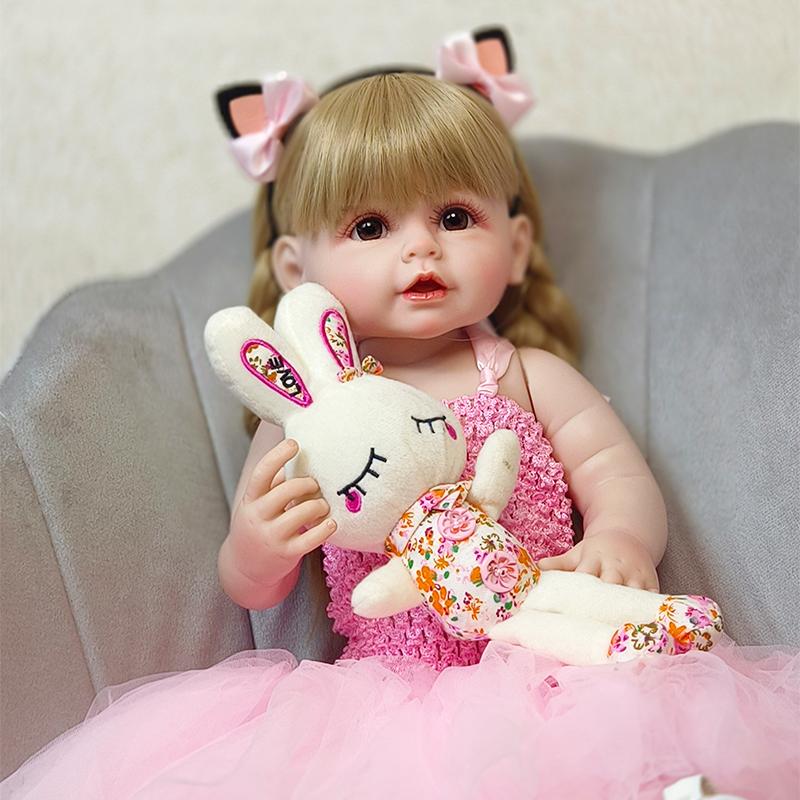 55 см кукла реборн, полностью силиконовая виниловая игрушка для новорожденных для девочек, принцесса Бебе, сопровождающая игрушка