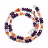 Natural Amethyst Carnelian Moonstone Gemstone Smooth Beads Necklace 17" UB-4633 UB-4633