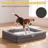 Dog Bed with Raised Edges, Non-Slip Bottom, Linen Look, Washable Dog Cushion, Splash-Resistant, 91x68x16cm