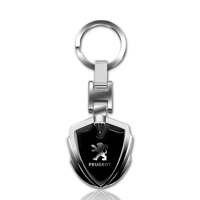 2026 Hot Car Sticker New 3D Metal Car Styling Keychain Key Chain Ring Key Holder For Peugeot 206 207 208 306 307 308 508 106 107