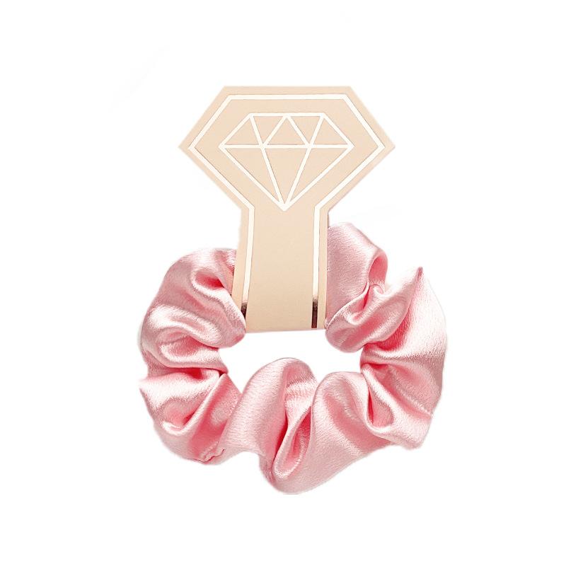 Satin Pig Large Intestine Hair Band Solid Color Fabric Head Flower European and American Headrope Rubber Band Hair Accessories