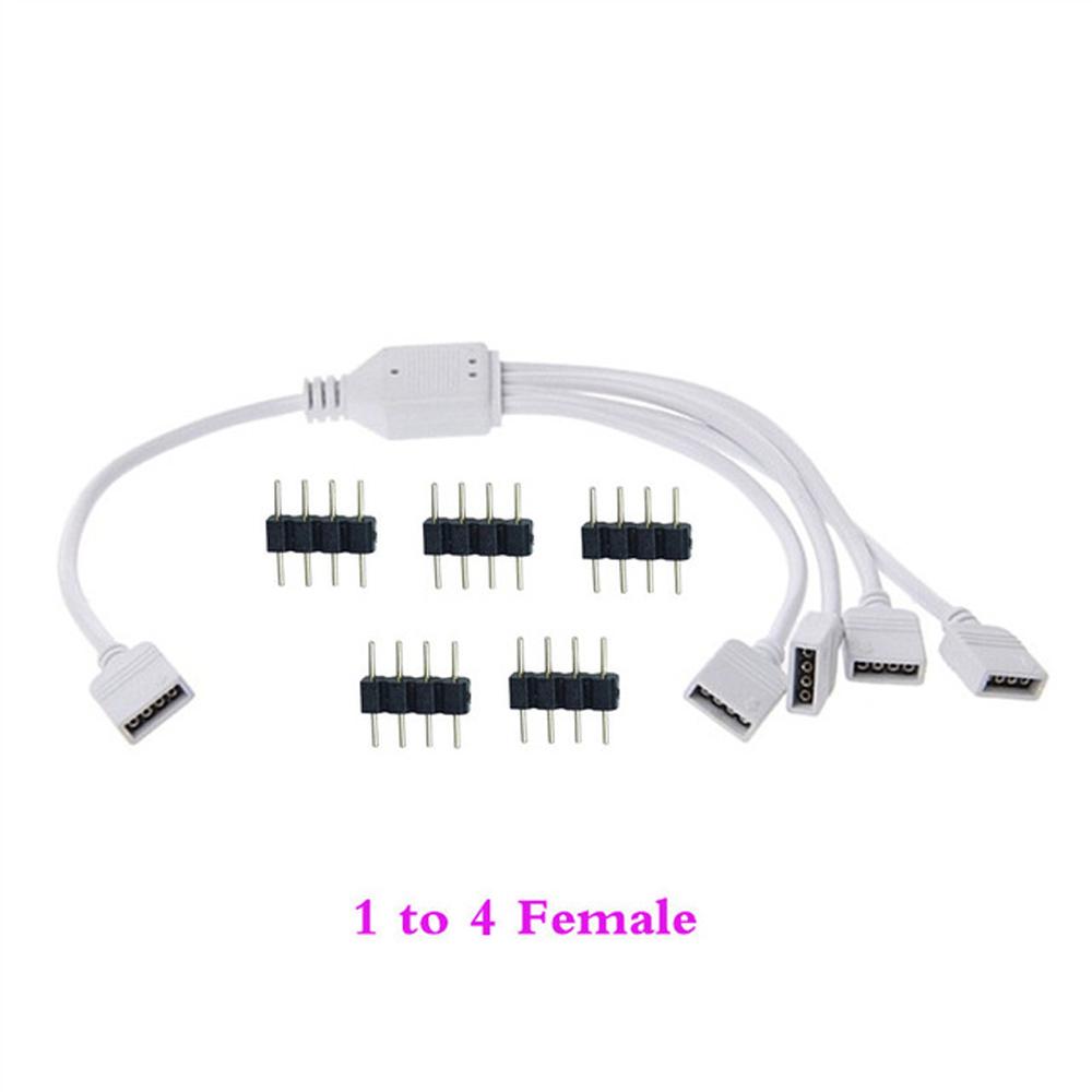Connector for 5050 3528 4Pin RGB Splitter RGB Connector 4 Pin Splitter Cable RGB Extension Cable