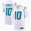 Los Angeles Chargers 10 Herbert Embroidered Football Jersey Unisex Athletic Sportswear