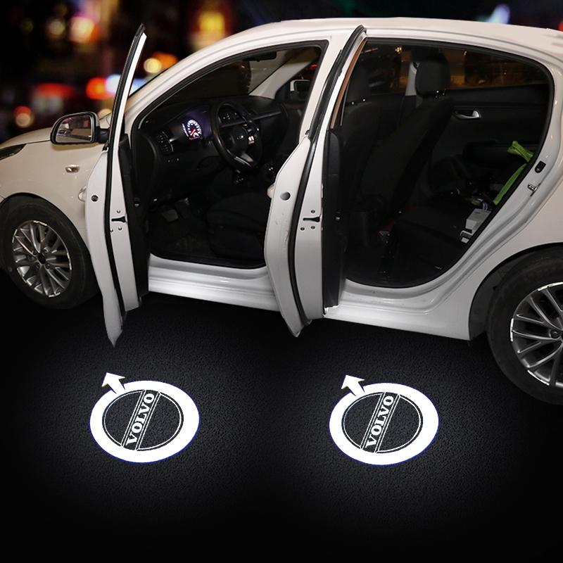 2PCS HD Car Door Welcome Lights For Volvo XC90 V90 V60 XC60 V40 S80 S60 S90 C40 XC40 V70 XC70 C30 C70 EX90 Rdesign