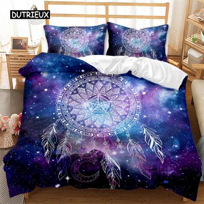 Пододеяльник Dreamcatcher Bohemia Mandala Floral Feather Комплект постельного белья King Single для детей и взрослых Микрофибра Starry Sky Пододеяльник