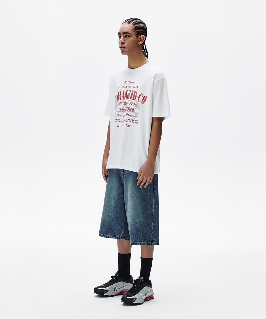MAHAGRID Archive Logo Tee White(Mg2Fmmt513A)