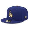 7 2025 Золотая коллекция Зарубежный импорт Кепка 59FIFTY Los Angeles Dodgers MLB 2025 GOLD COLLECTION FITTED CAP КОРОЛЕВСКИЙ СИНИЙ LOS ANGELES DODGERS Шляпа [Новая]