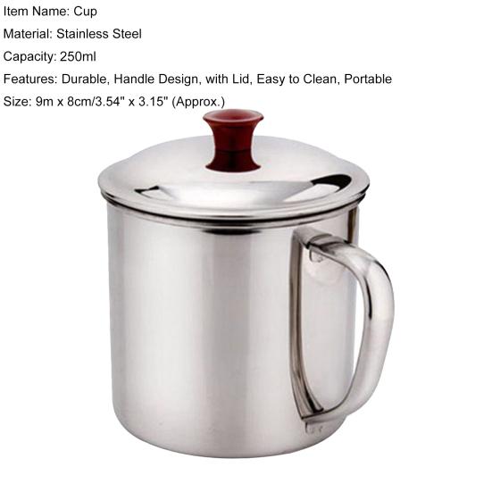 Drinking Mug Convenient for Home Silver Color Water Tea Storage Bottle Multipurpose Solid-Color Stainless Steel