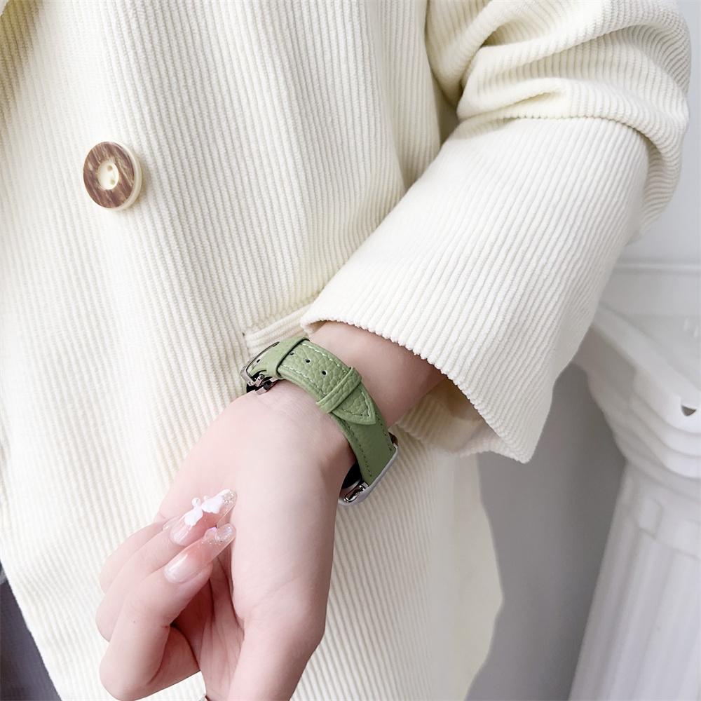 Тонкий кожаный ремешок для Apple Watch Ultra Band 49 мм серии 7 8 41/45 мм Correa 38/42 мм Браслет на запястье iWatch SE 6 5 4 3 40 мм/44 мм