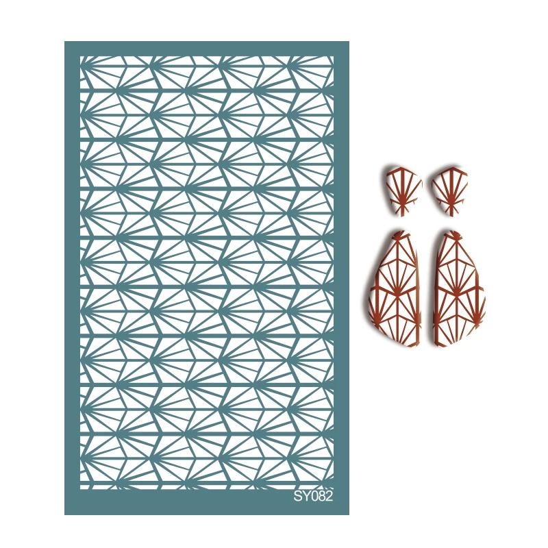 Полимерная глина Раскрашивание Шелкография Трафарет Многоразовый Линейный узор Печать Глиняные штампы DIY Серьги Изготовление ювелирных изделий Керамические инструменты