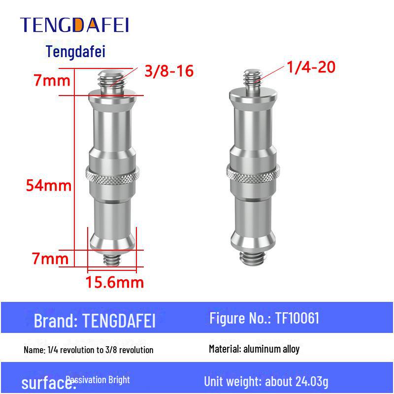 Адаптер для штатива с креплением на стойку для освещения и поворота камеры с резьбой 1/4" на 3/8" на M4/M5/M6/M8