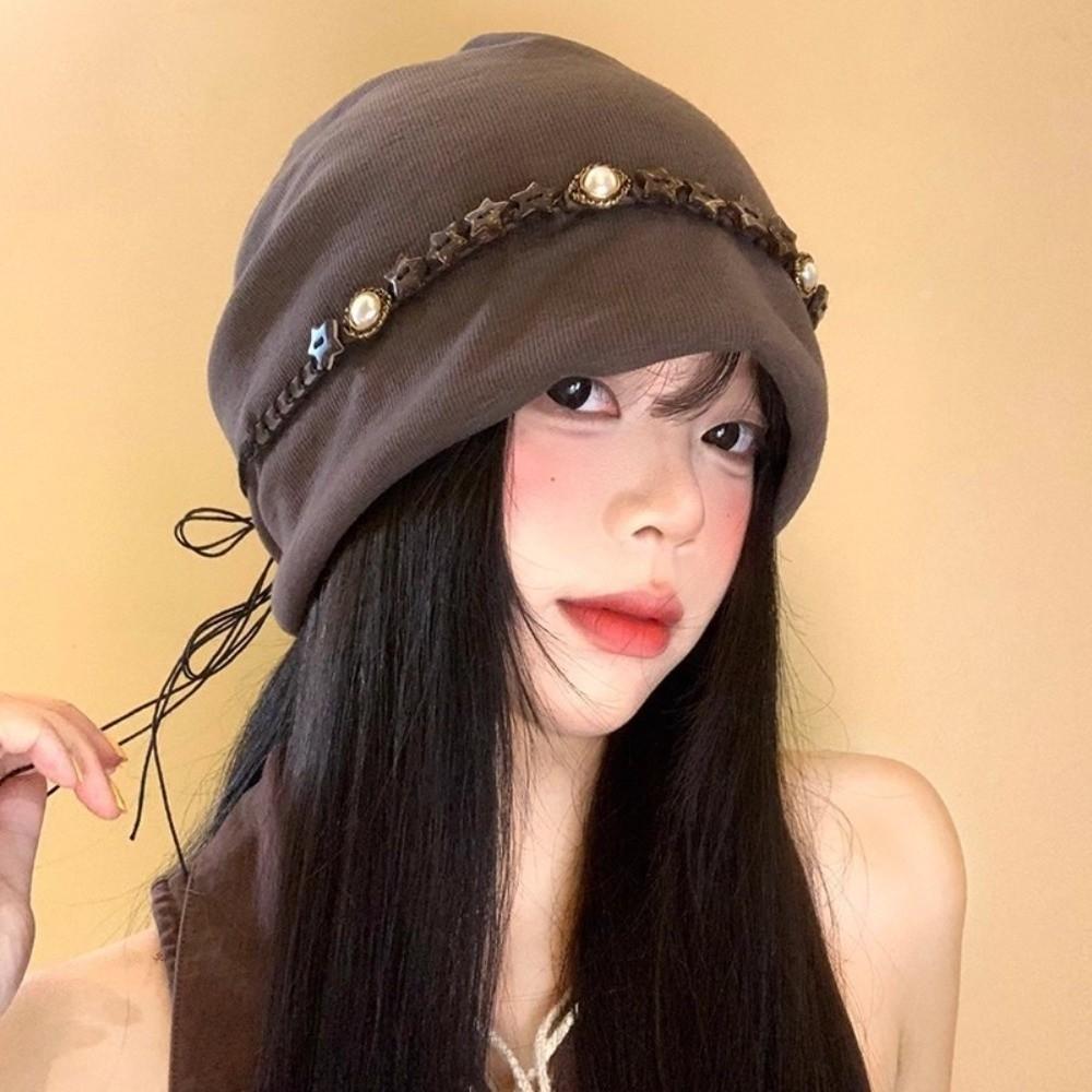 Vintage Y2k Baggy Cap Ethnic Style Pullover Hats Fashion Beanies Cap  Streetwear
