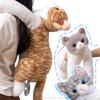 Fun High Quality Weighted Long Arm Cat Plush Doll Pillow Brown Gray Striped Cat Plush Toy Home Decor Gift For Boys And Girls