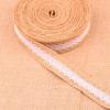 1m/roll Natural Wedding Satin Bow Jute Burlap Sisal Trim Lace Edge Hessian Ribbon