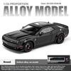Масштаб 1/24 Dodge Challenger Hellcat SRT Сплавная Масштабная Модель Автомобиля Литой Металлический Миниатюрный Автомобиль Коллекция Звука и Света Детская Игрушечная Машина