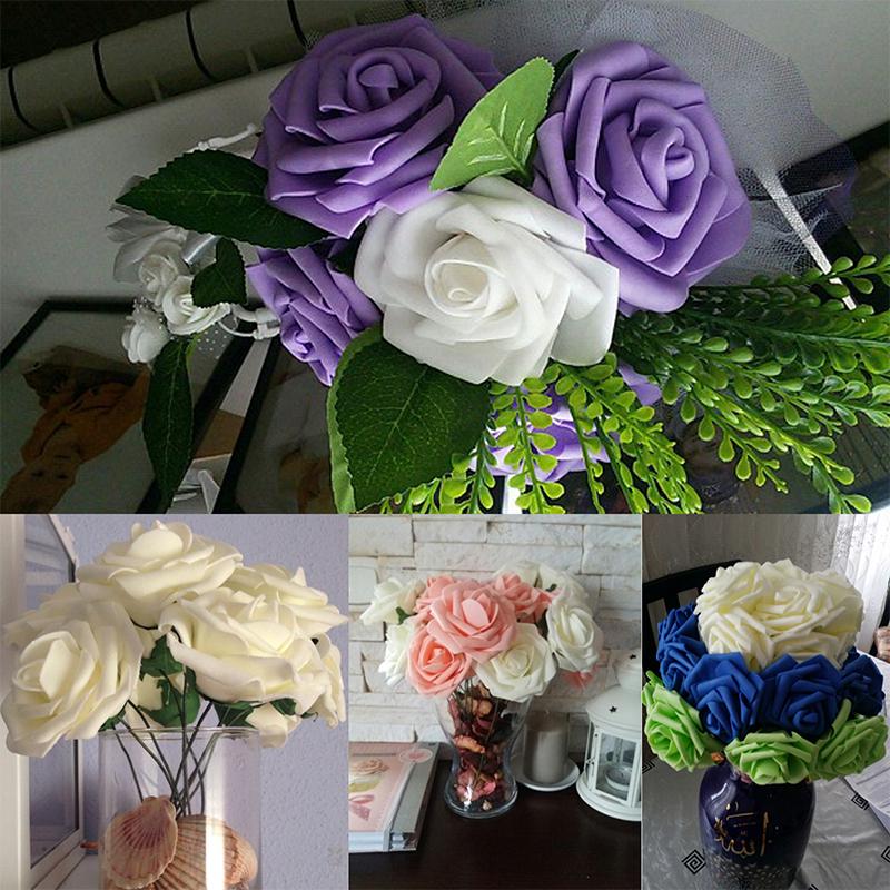 Модный декор для вечеринки, букет искусственных роз, сделай сам, домашний искусственный ПЭ-бутоны для вечеринки, пенопластовые цветы 6 см, свадьба, 10 шт.