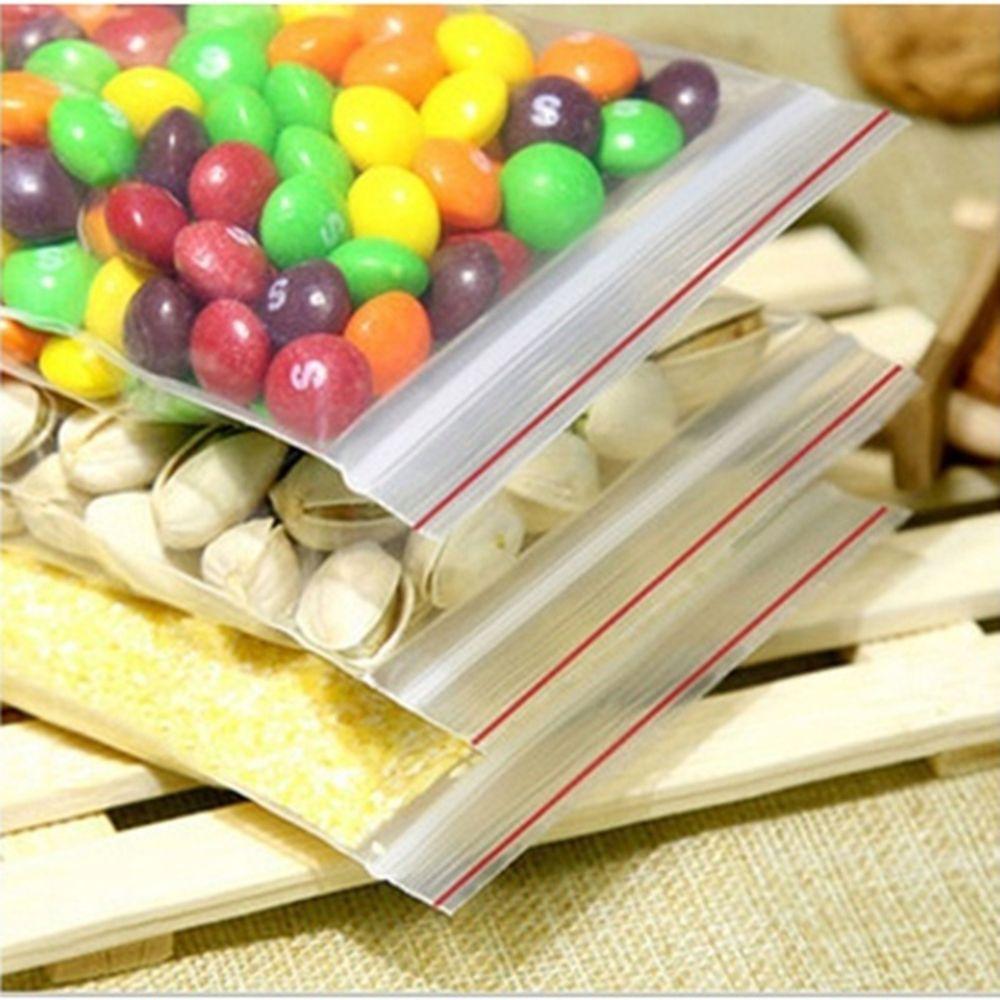 100 Pcs/pack Home Storage Self Adhesive PE Pouch Poly Clear Plastic Jewelry Zip Bags