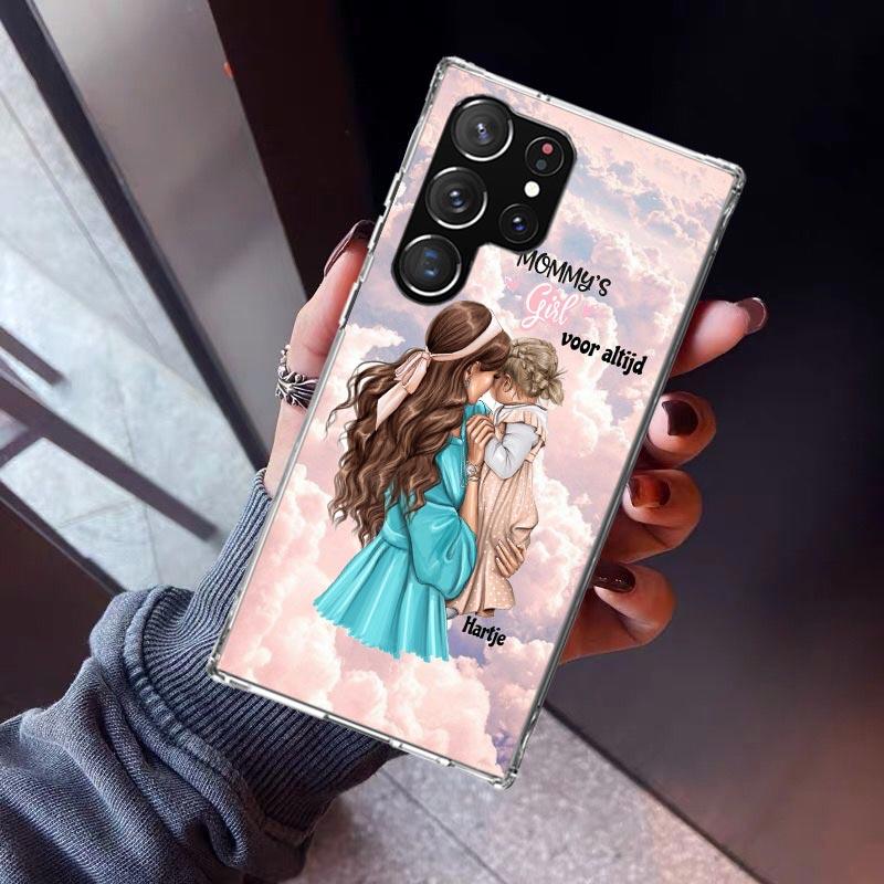 Girl Super Baby Mom Pink Phone Case For Samsung Galaxy S23 S24 S25 Edge S26 Ultra S22 + S21 Plus S20 FE Cover Silicone Print She