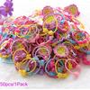 50pcs/Pack Cute Candy Colors Elastic Hair Rubber Band High Quality Ponytail Holder Headband Ties Gum