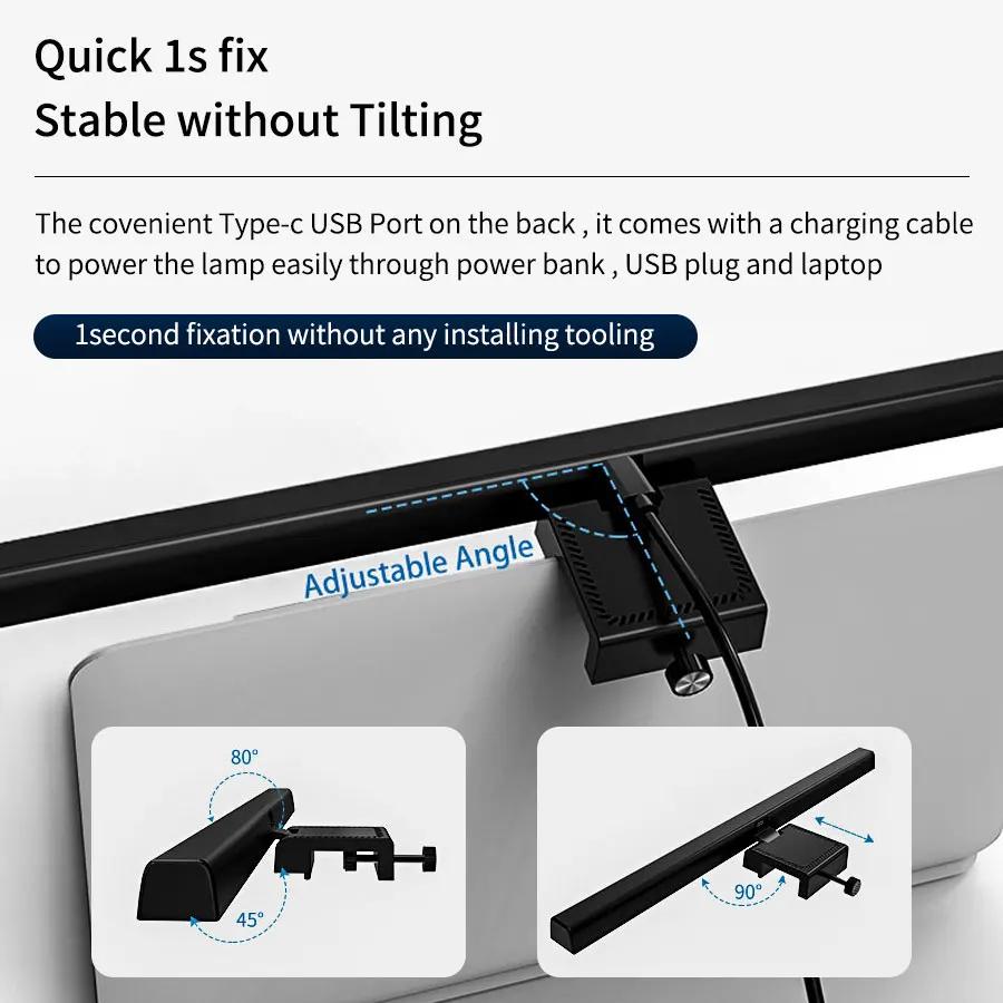 LED Monitor Light Bar 33cm 50cm Desk Lamp Setup Monitor Lights for PC Computer Screen Light Reading Table Lamp Stepless Dimming