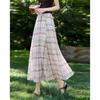 Женская midi-юбка Shinejoy с высокой талией, контрастной клеткой, А-силуэта