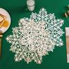 2/4Sets Christmas Table Mat Decor Christmas Placemats Snowflake Tableware Mats Dining Room Kitchen Heat Preservation Cup Coaster