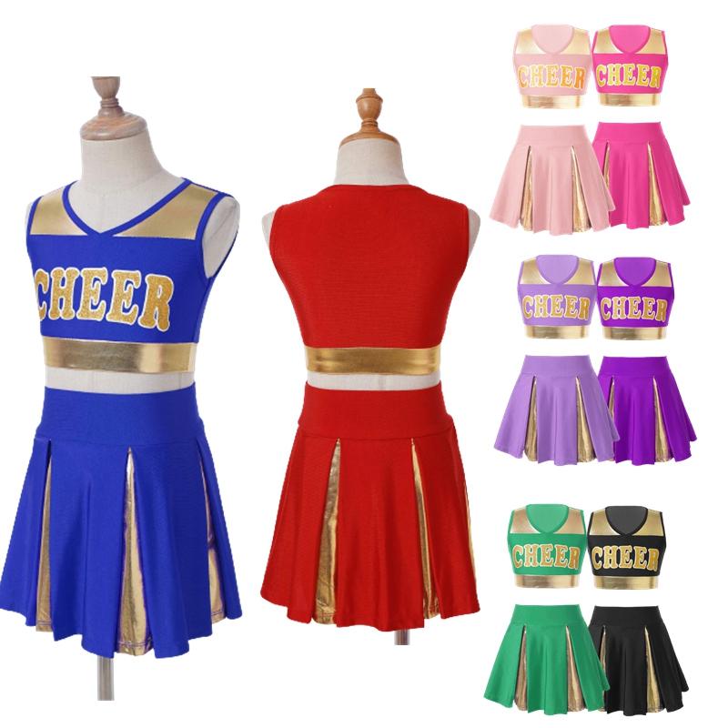Cheer Uniform Girls Halloween Carnival Party Cosplay Outfit Cheerleading Costume Sizes 5-16