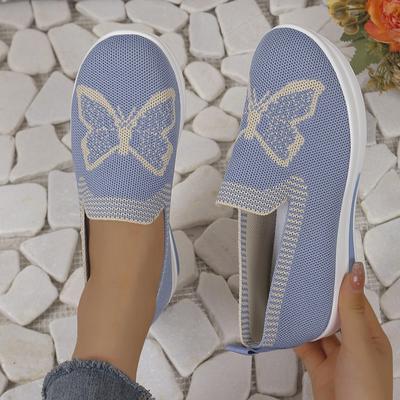 Мода 2024 Весна и Осень Модные Тупой Носок Неглубокий Вырез Цветной Блок Бант Сетка Слипоны Низкий Каблук Повседневная Женская Спортивная Обувь