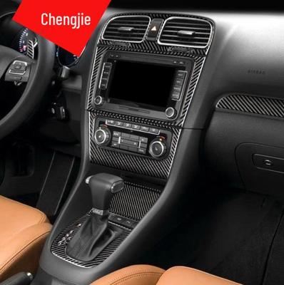 Отделка из углеродного волокна для рамки рычага переключения передач и панели CD/AC на центральной консоли салона для VW Golf 6
