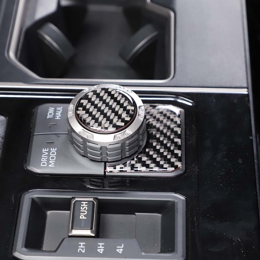 Мягкий карбоновый стиль автомобильный мультимедийный переключатель ручка крышка кольцо подходит для Toyota Tundra 2022-2023 авто салон