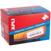 Rouleau D'étiquettes - APLI - 10088 - PVC Amovibles - Orange Fluo - 16 X 22 Mm