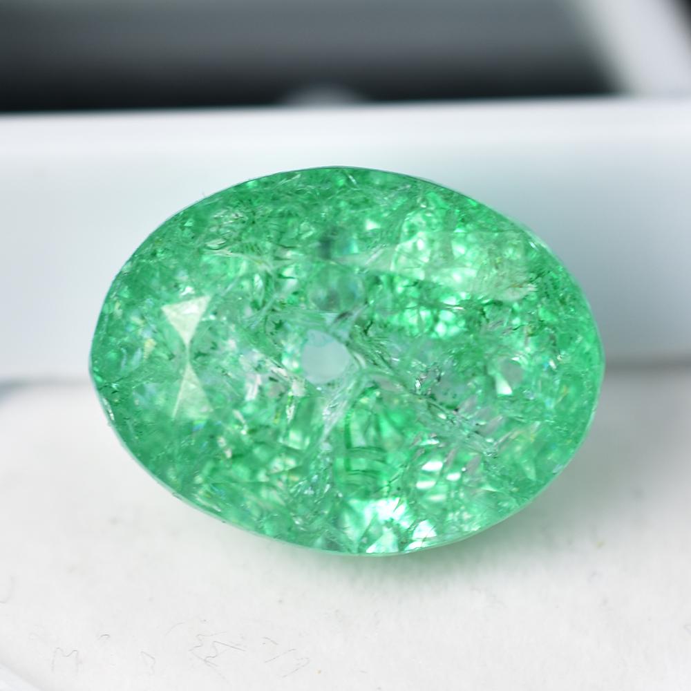 Natural Green Emerald Loose Gemstone 16.60 ct Oval Cut High Quality for Jewelry Making and Crafts