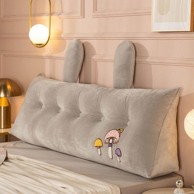 Большая треугольная прикроватная подушка с вышивкой, плюшевый чехол с наполнителем из пены с эффектом памяти, мягкая подушка размера King Queen