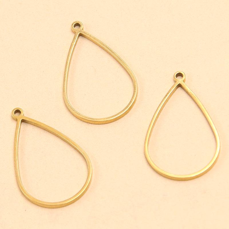 Stainless Steel Geometric Charm Molds: 10 Models & 2 Colors - Pentagram, Rhombus, Circle, Water Drop, Moon Pendants